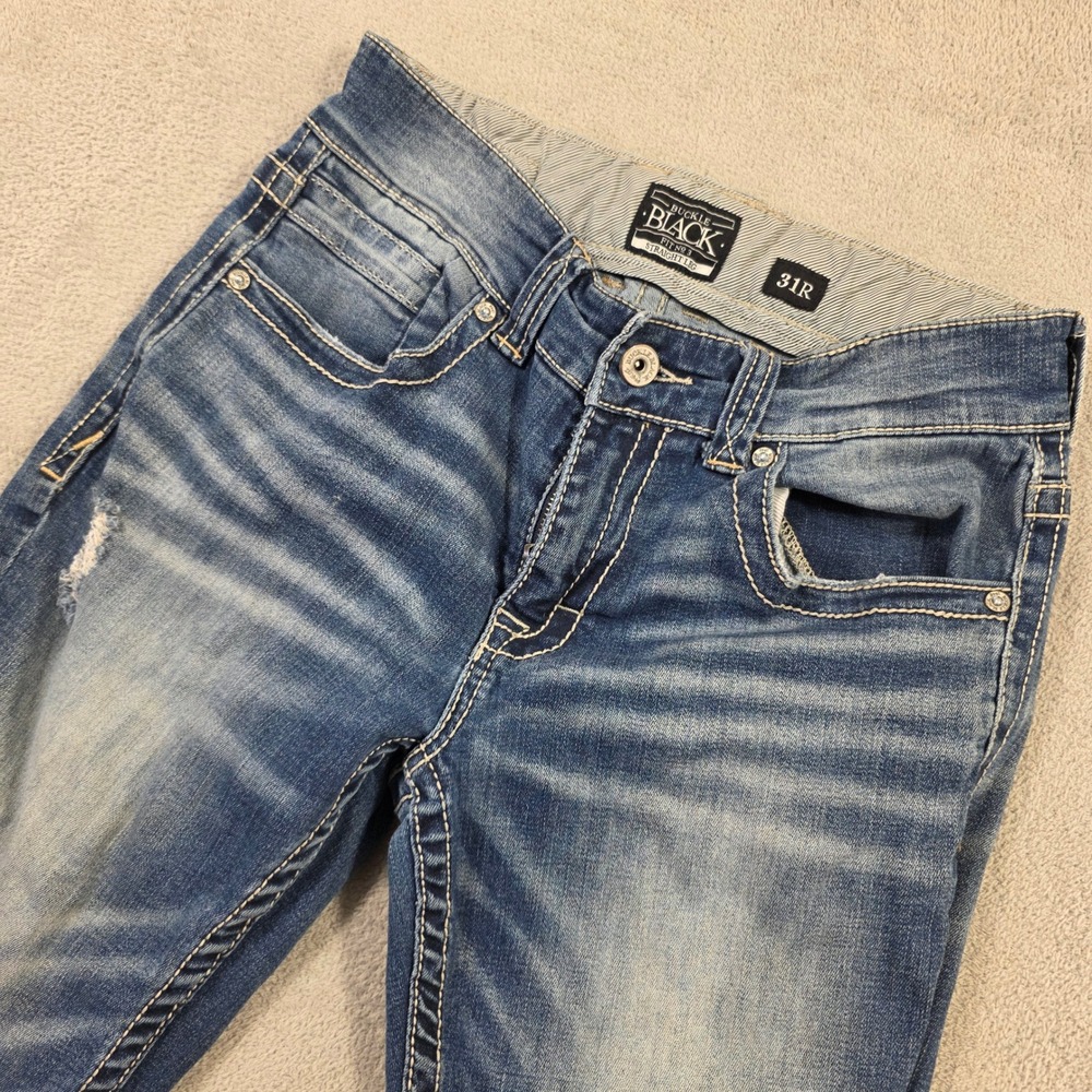 Buckle Black Jeans Mens 30x31 Blue Straight Fit No 3 Distressed Streetwear